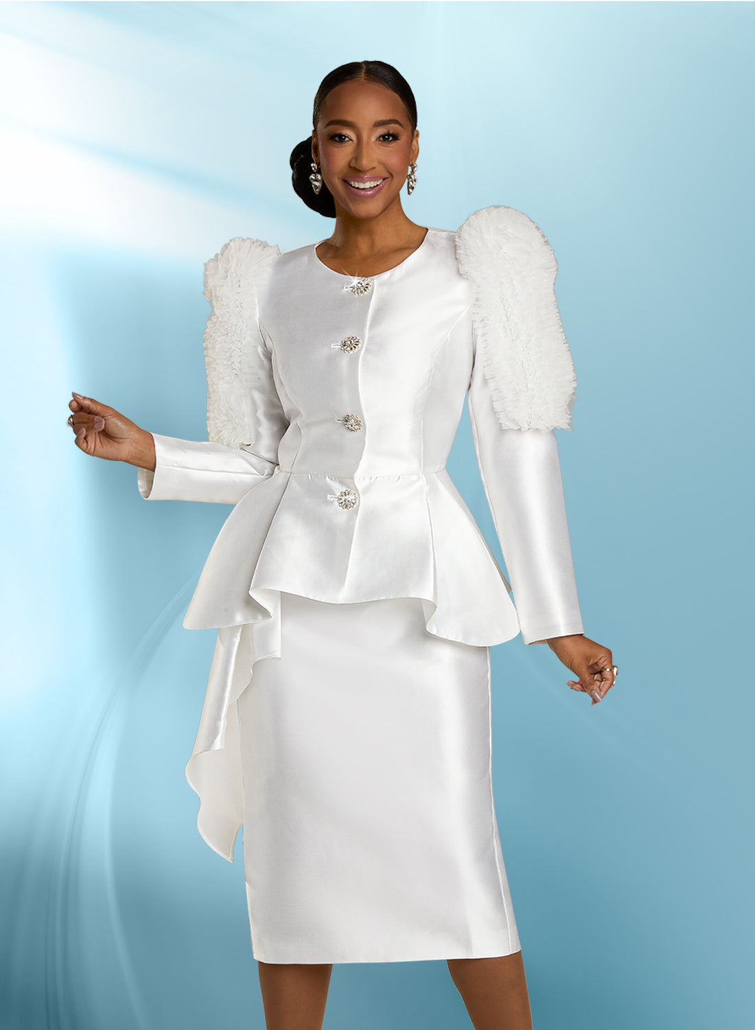 Donna Vinci Silk Organza Skirt Suit The Immediate Resource