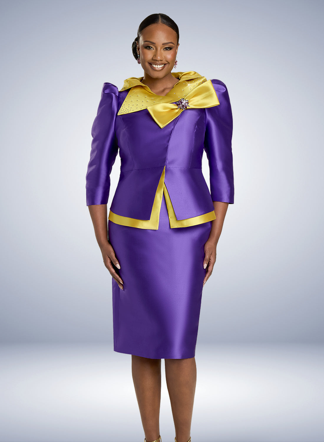 Donna Vinci Silk Rhinestone Trim Skirt Suit The Immediate Resource