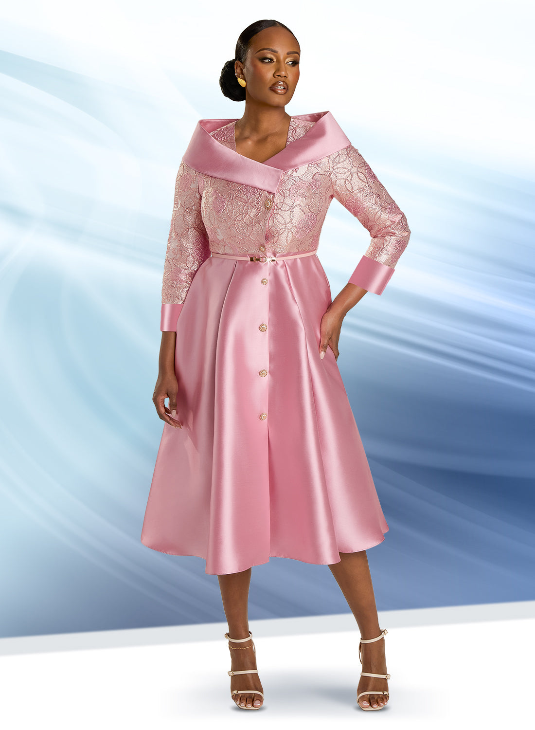 Donna Vinci Belted Brocade Dress The Immediate Resource