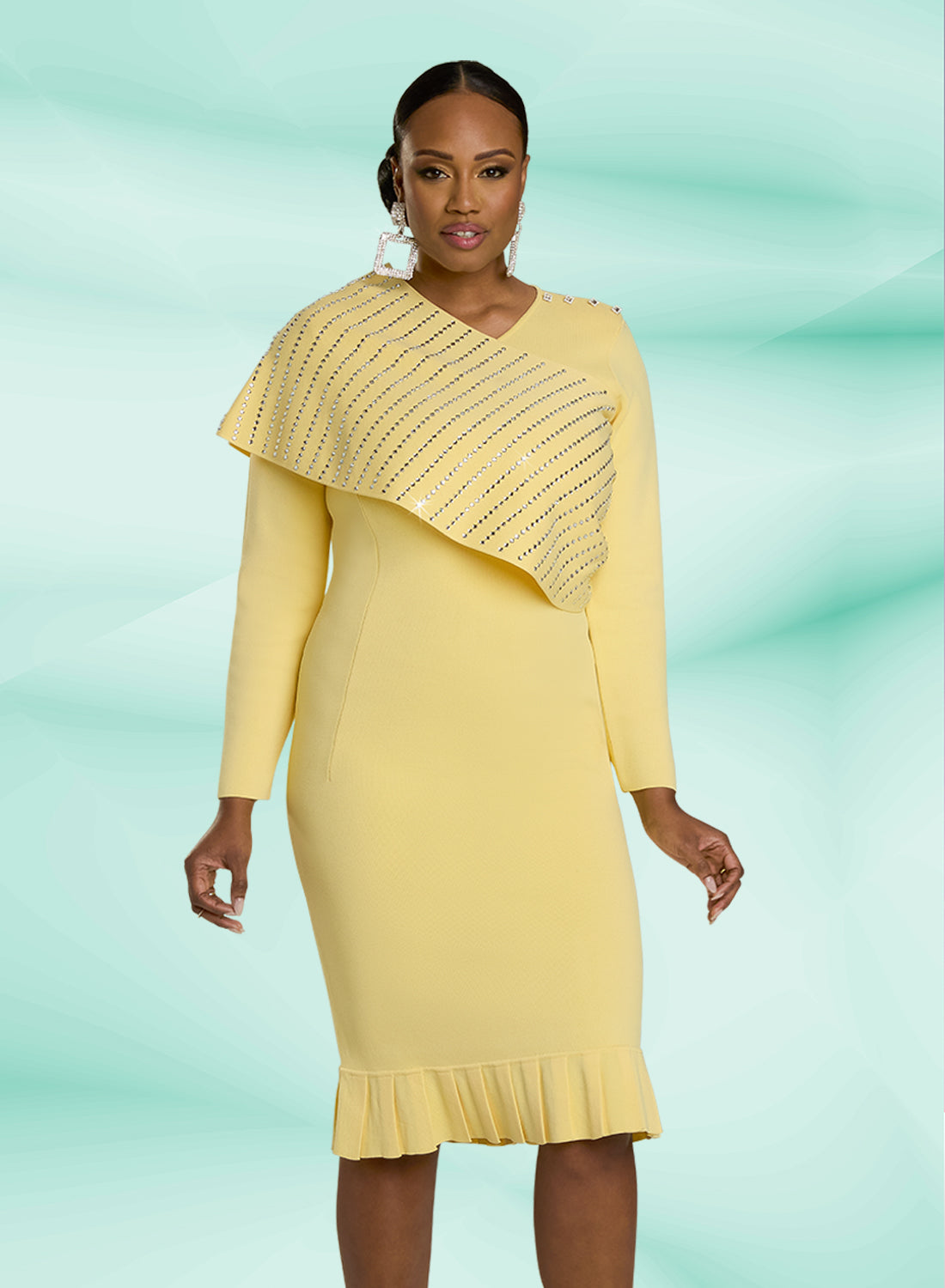 Donna Vinci Rhinestone Collar Knit Dress The Immediate Resource