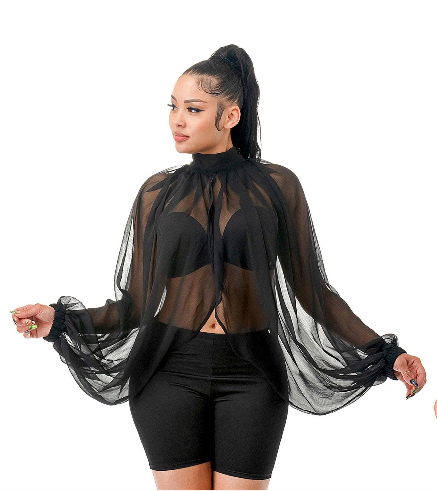Highlight Sheer Overlay Top Walk With Me Boutique