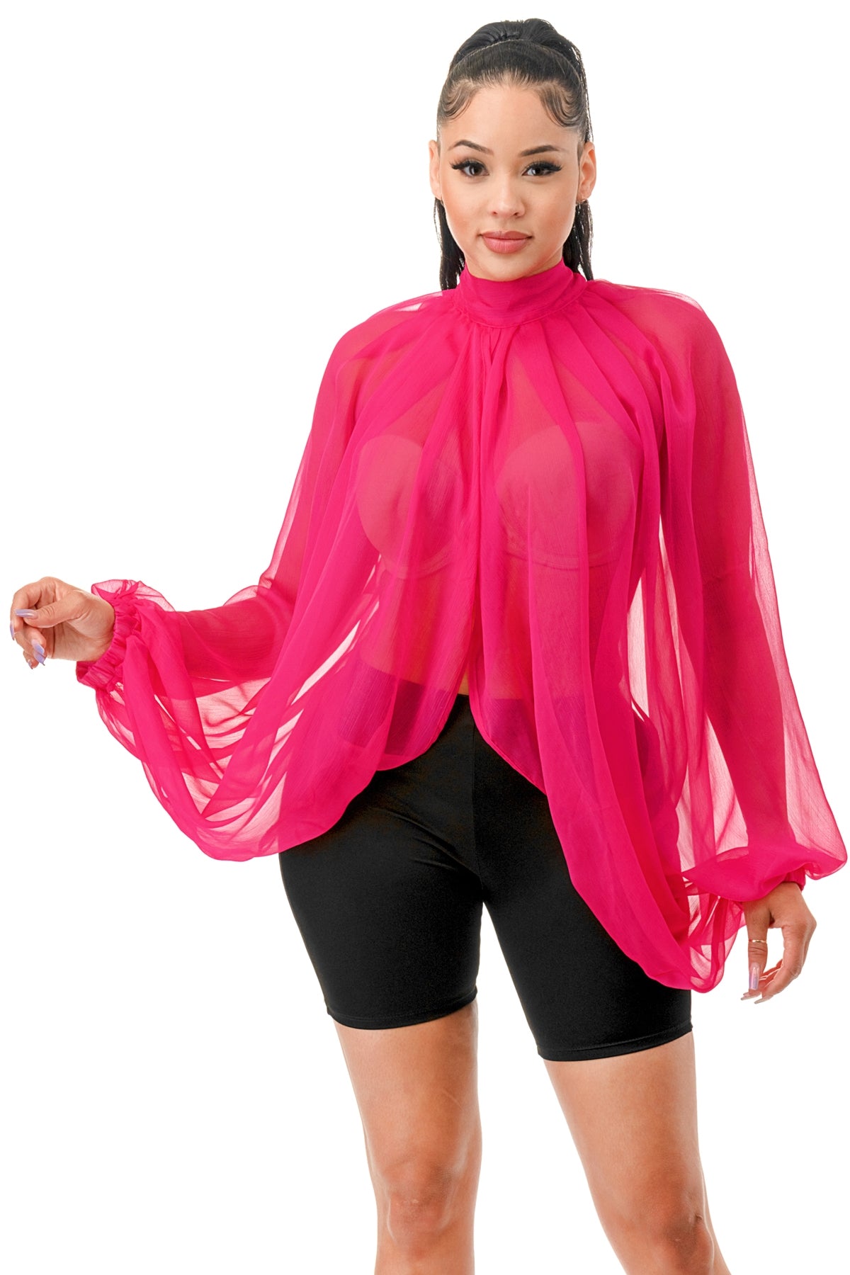 Highlight Sheer Overlay Top Walk With Me Boutique