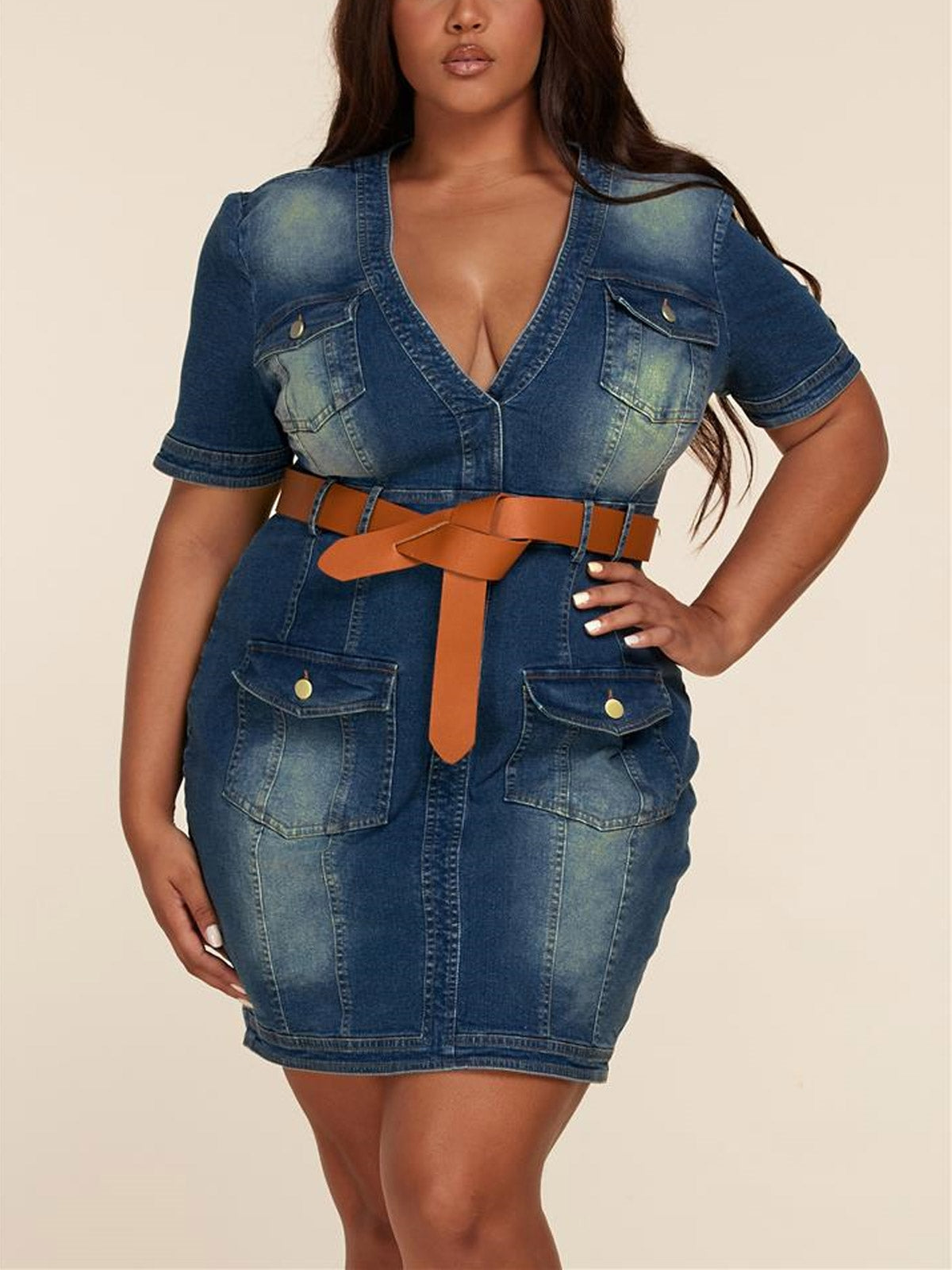 L'atiste by Amy Belted Denim Dress Walk With Me Boutique