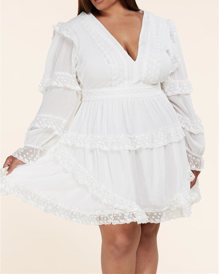 L'atiste by Amy Lace Trim Dress Walk With Me Boutique