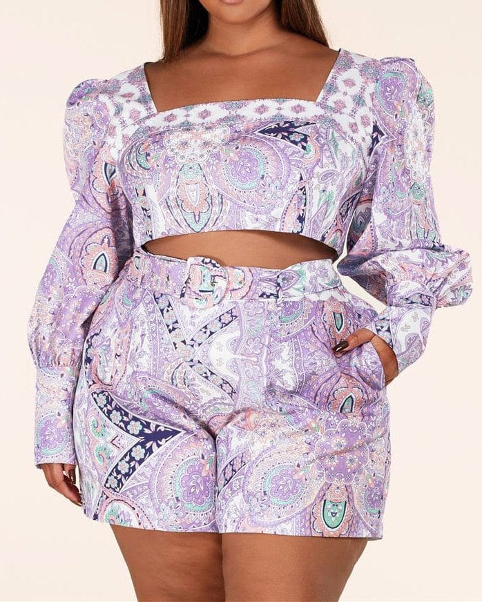 L'atiste by Amy Print 2pc Short Set Walk With Me Boutique