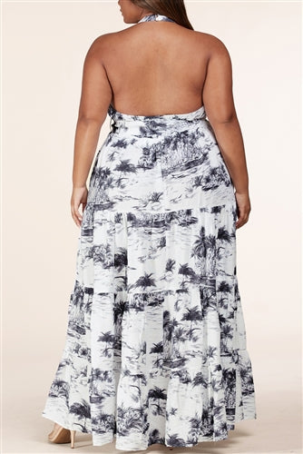 L'atiste by Amy PRINT HALTER DRESS Walk With Me Boutique