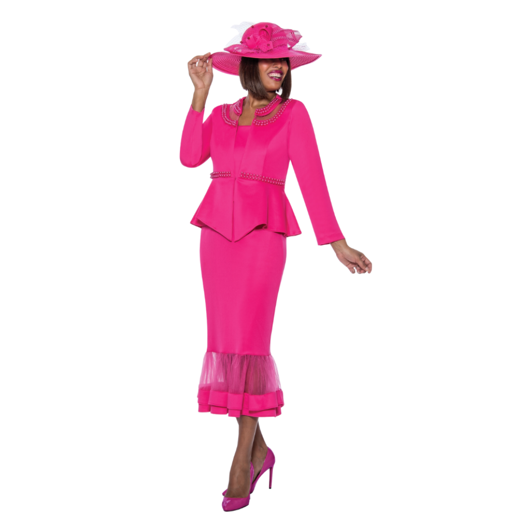 GMI Skirt Suit Mesh Hem Walk With Me Boutique