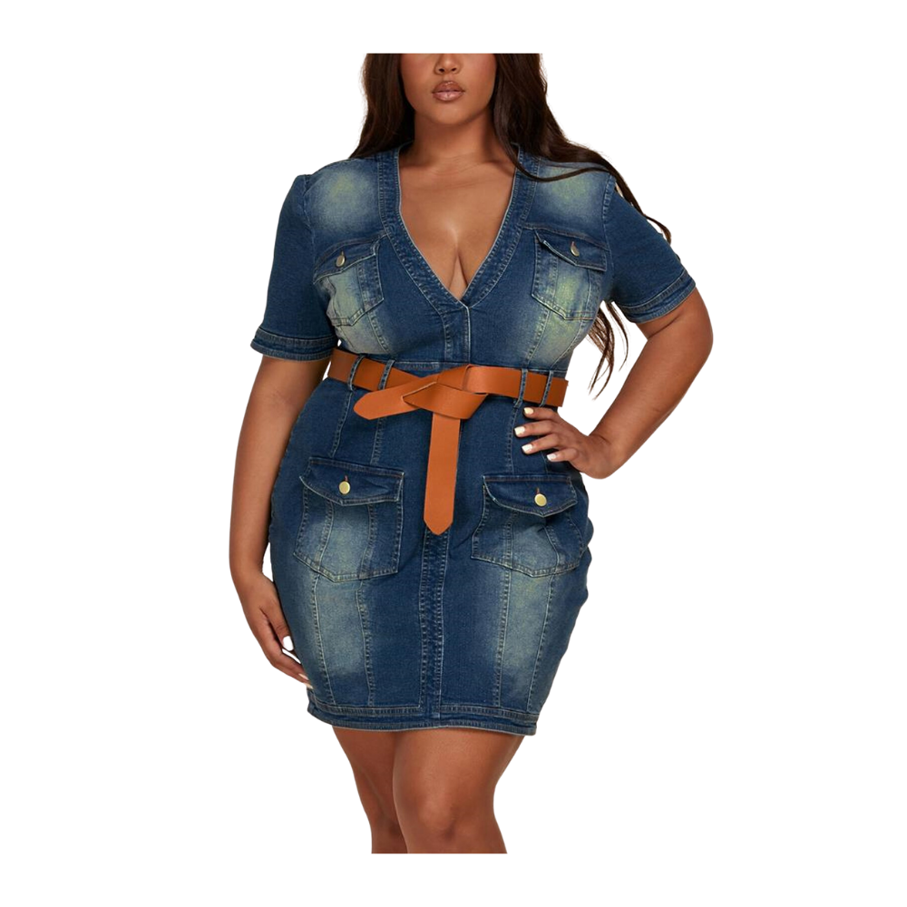 L'atiste by Amy Belted Denim Dress Walk With Me Boutique