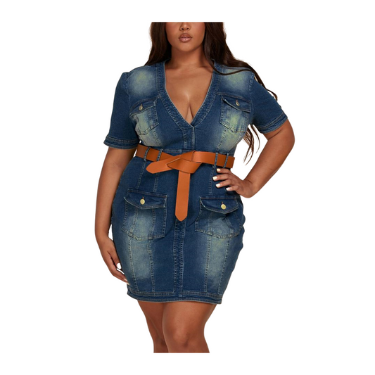 L'atiste by Amy Belted Denim Dress Walk With Me Boutique