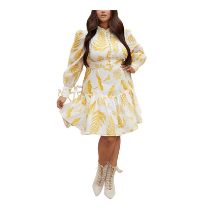 L'atiste by Amy Leaf Print Dress Walk With Me Boutique