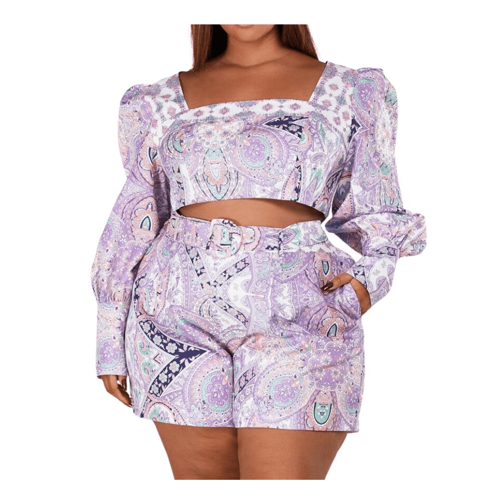 L'atiste by Amy Print 2pc Short Set Walk With Me Boutique