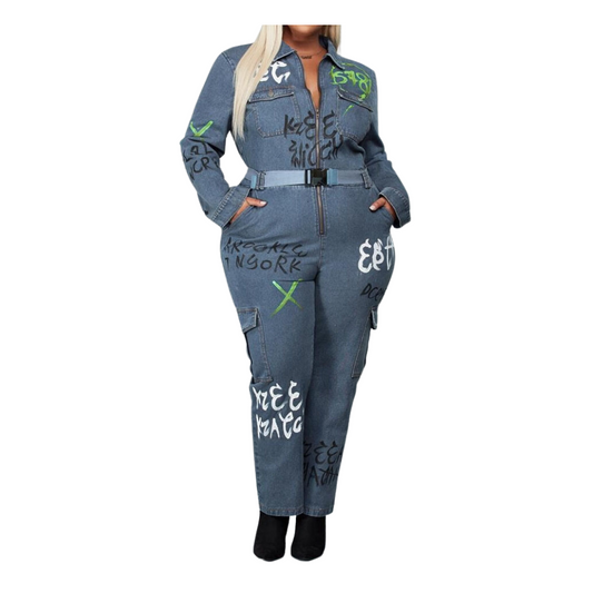 L'Rev37 Denim Jumpsuit Walk With Me Boutique