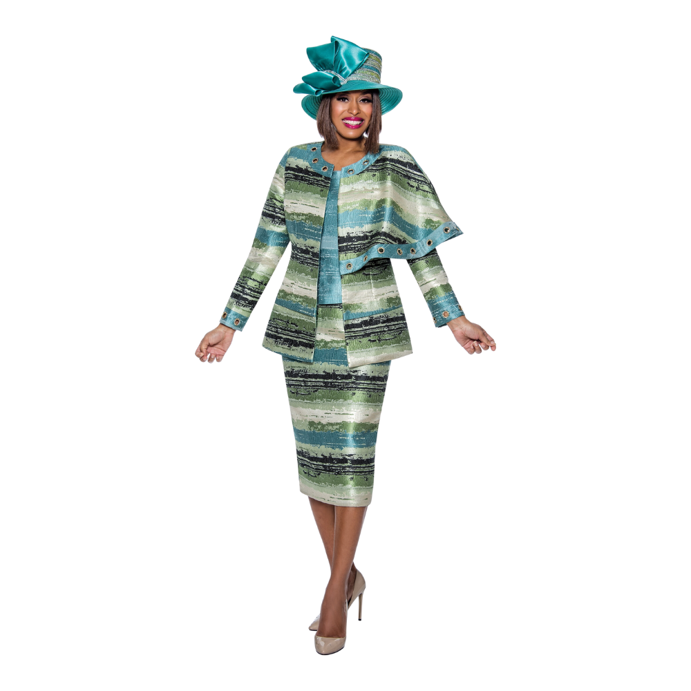 Divine Queen Grommet Print 3pc Skirt Suit The Immediate Resource