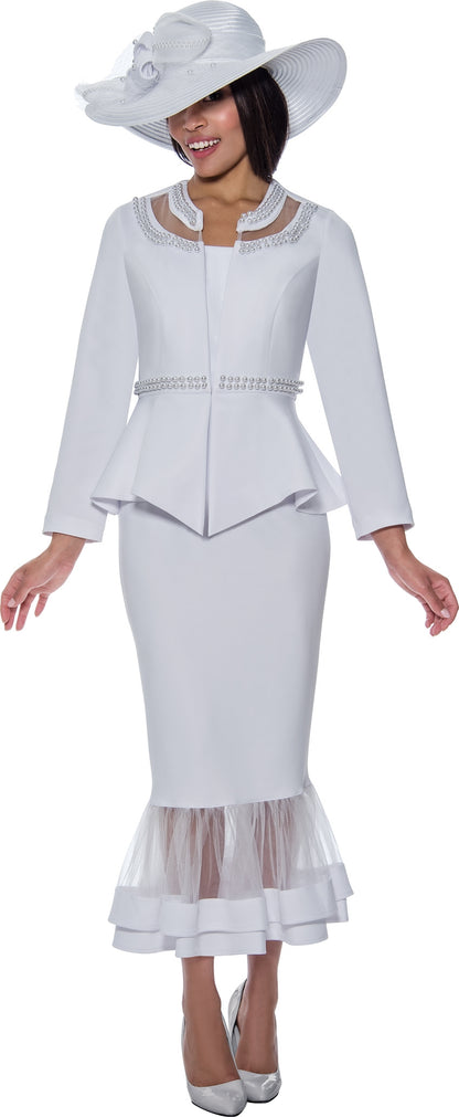 GMI Skirt Suit Mesh Hem Walk With Me Boutique