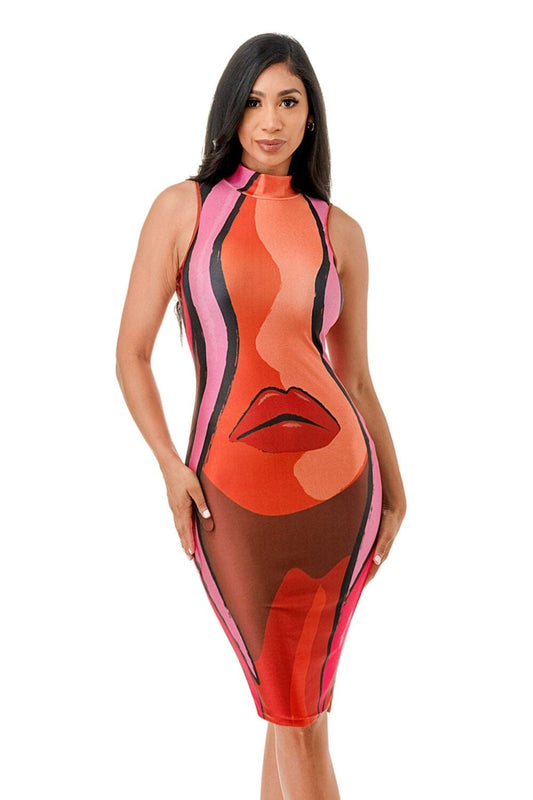 Highlight Print Dress Walk With Me Boutique