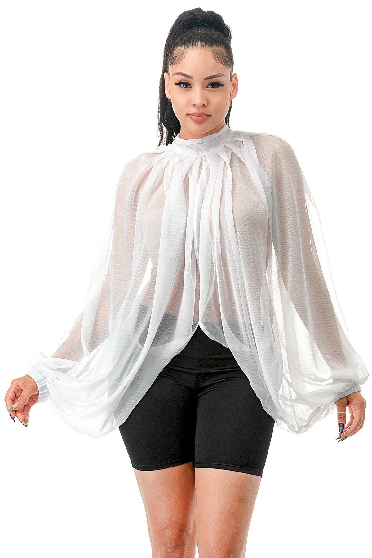 Highlight Sheer Overlay Top Walk With Me Boutique