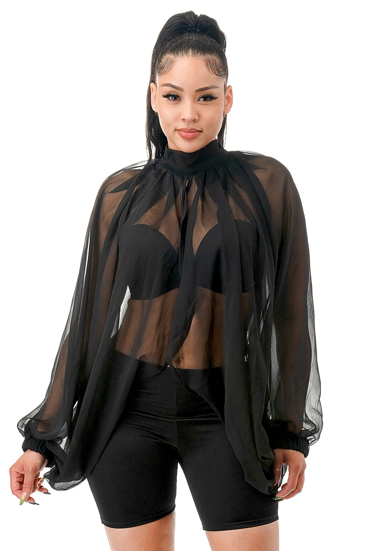 Highlight Sheer Overlay Top Walk With Me Boutique