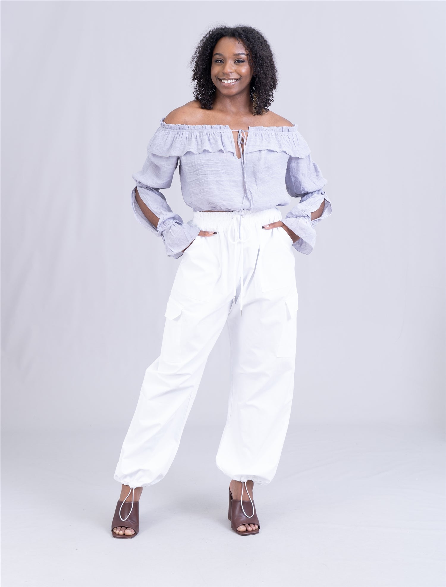 Highlight Off-shoulder Ruffle Top Walk With Me Boutique