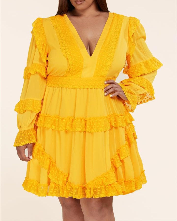 L'atiste by Amy Lace Trim Dress Walk With Me Boutique
