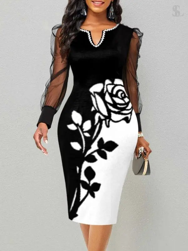 Mesh Puff Sleeve Elegant Dress Walk With Me Boutique