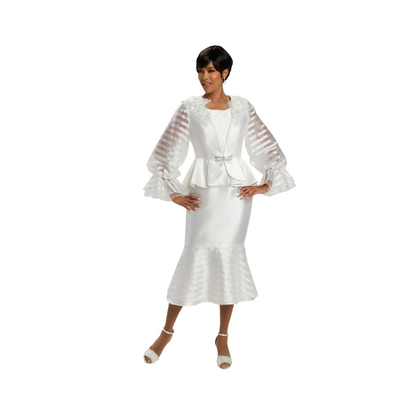 Donna Vinci Striped Organza 3pc Skirt Suit Walk With Me Boutique