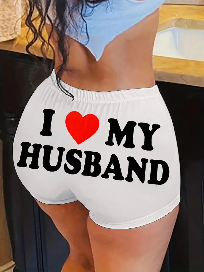 "I Love My Husband" Stretchy Shorts Walk With Me Boutique