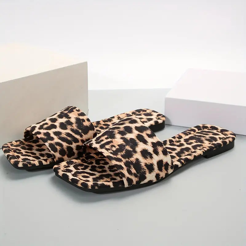 Leopard Print Slides Walk With Me Boutique