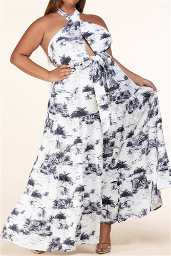 L'atiste by Amy PRINT HALTER DRESS Walk With Me Boutique