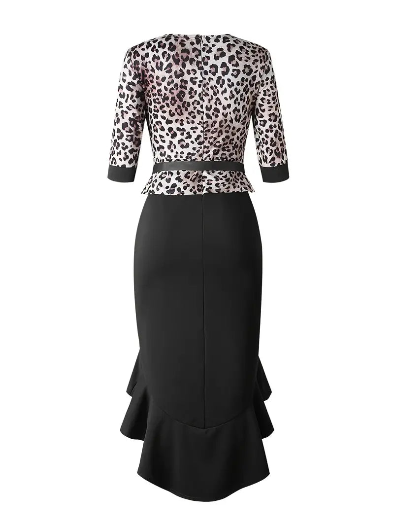 Leopard Print Waist Dress Walk With Me Boutique